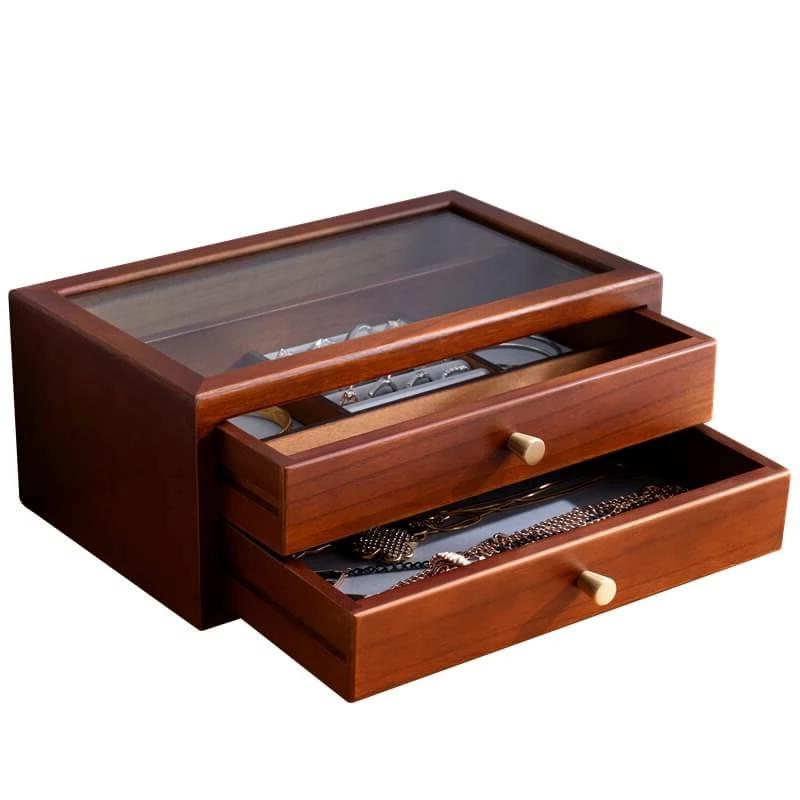 Boîte en bois avec couvercle boîte à bijoux boîte en bois  20×20×9.5cm-08615