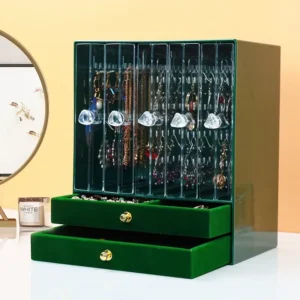 Boite à bijoux verte