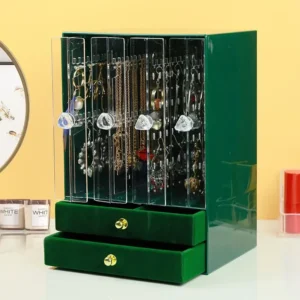 Boite à bijoux verte