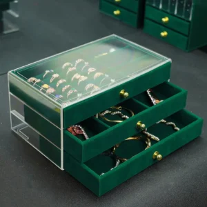 Boite à bijoux verte