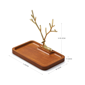 Support pour bijoux en bois au motif cerf