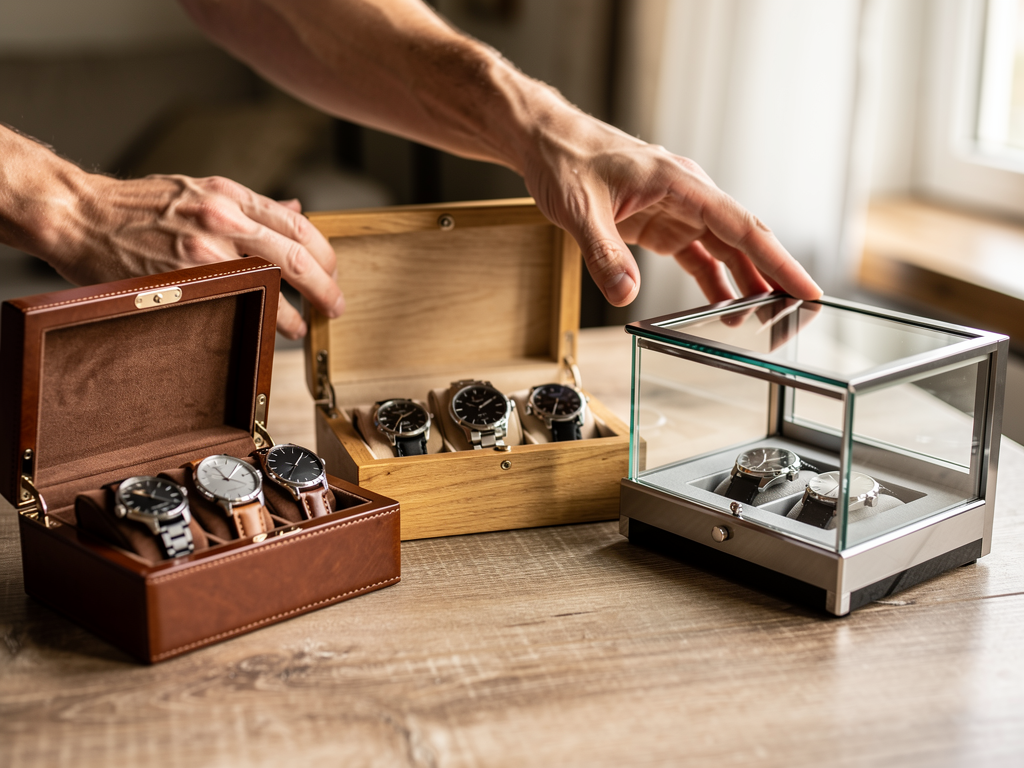 Boîte à montre en cuir, bois ou verre : quel matériau choisir ? – boite a montre