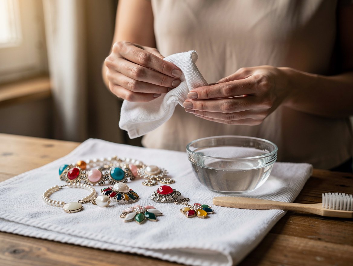Bijoux fantaisie avec pierres, perles ou émail : quelles précautions spécifiques ? – comment nettoyer bijoux fantaisie