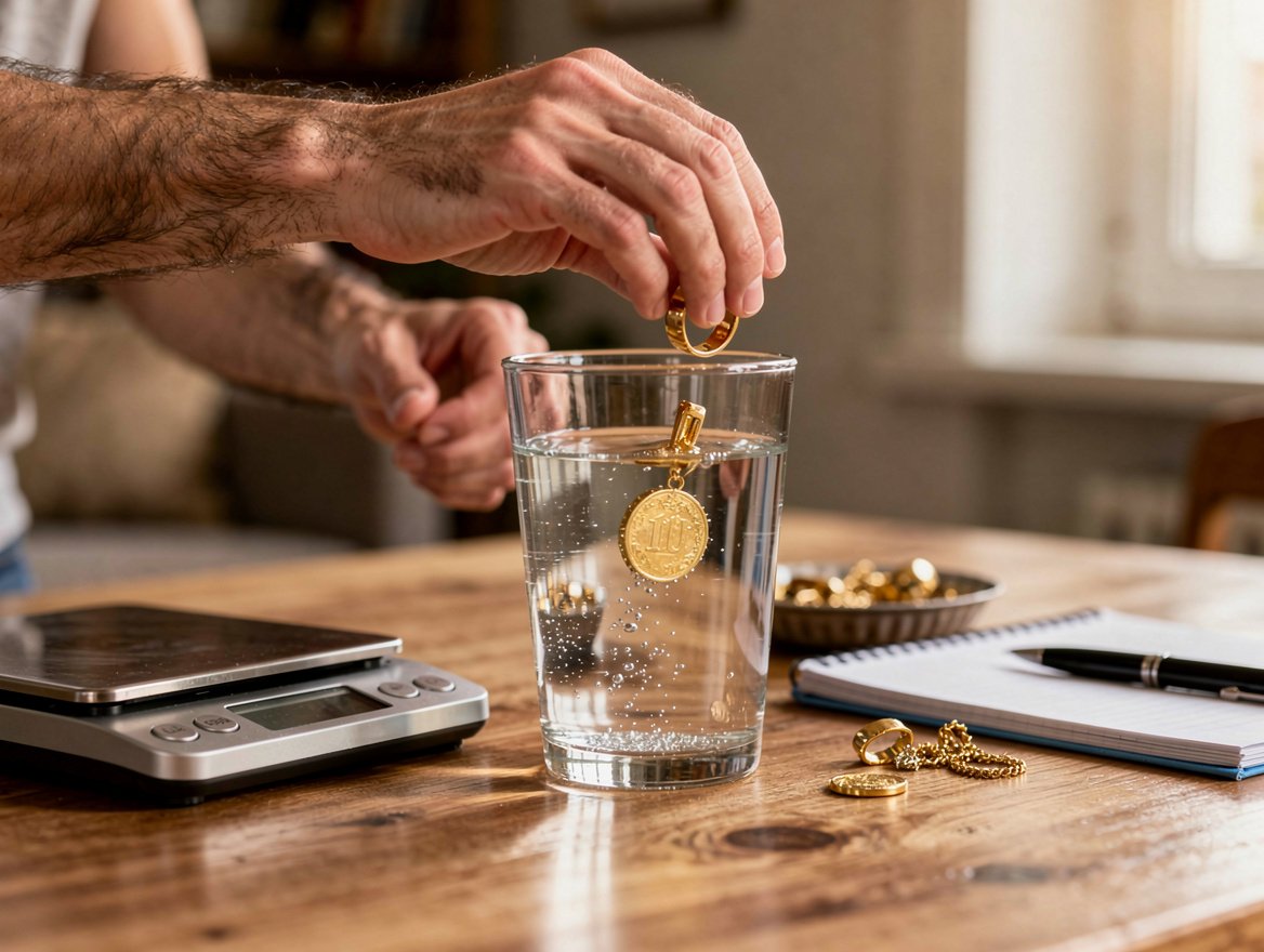Densité et pesée : l'astuce du verre d'eau pour tester l'or – comment savoir si c'est de l'or
