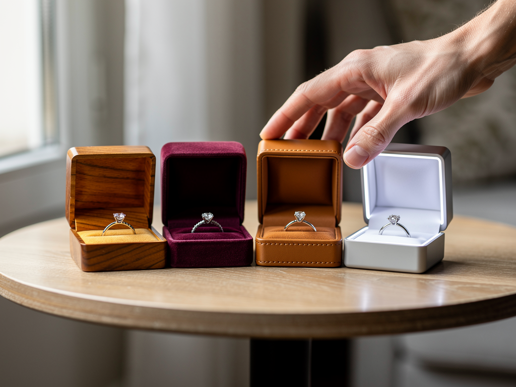 Bois, velours, cuir ou LED : quel matériau pour votre écrin bague de fiançailles ? – ecrin bague