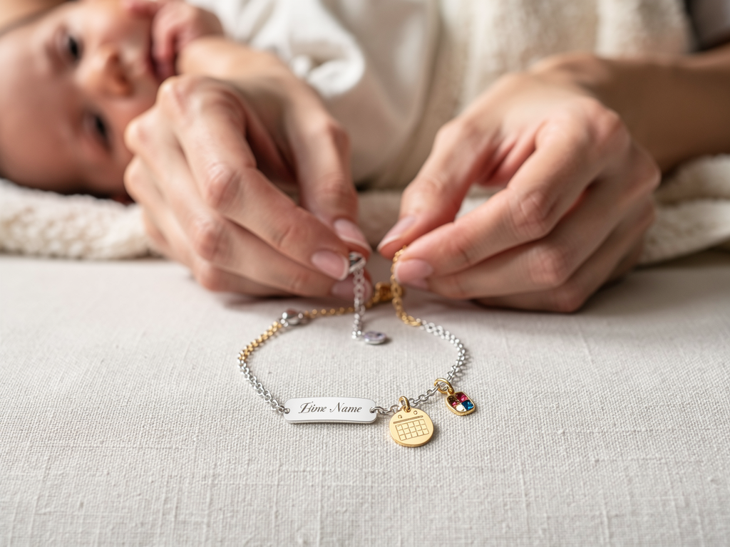 Personnalisation : prénom, date de naissance ou pierre de naissance ? – cadeau de naissance bijou